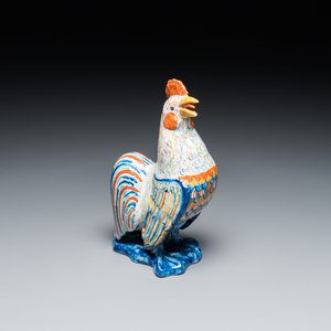 Een fraaie polychrome Delftse haan, 18e eeuw — foto 1