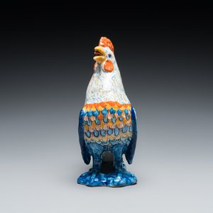 Een fraaie polychrome Delftse haan, 18e eeuw — foto 3