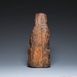 Een Franse eikenhouten 'Sedes Sapientiae' sculptuur, 13/14e eeuw — foto 4