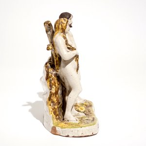 Een Franse faïence groep van Adam en Eva in het paradijs, Dinan, 19e eeuw — foto 4