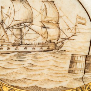 Een Franse gegraveerde ivoren plaquette met inscriptie 'S'il mollit, il n'entrera pas', 18e eeuw — foto 5
