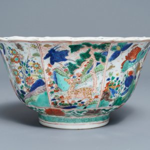 Een gelobde Chinese famille verte kom, Kangxi — foto 3