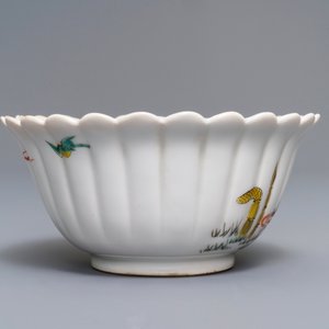 Een gelobde Japanse Kakiemon kom en een bordje, Edo, 18e eeuw — foto 5