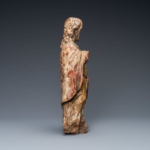 Een gepolychromeerde houten figuur van een evangelist, 16e eeuw — foto 5