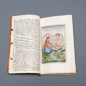Een geschreven 'Layla en Majnun' poëzie-album met twee miniaturen, gedat. 1207 AH of 1792 — foto 1