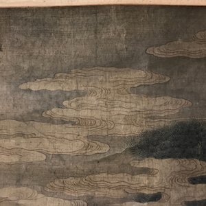 Een gesigneerde Chinese rolschildering op zijde met een tuinscène, 18/19e eeuw — foto 7
