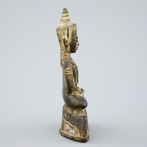 Een gestileerde bronzen Boeddha, Ayutthaya, Thailand, 17/18e eeuw — foto 4