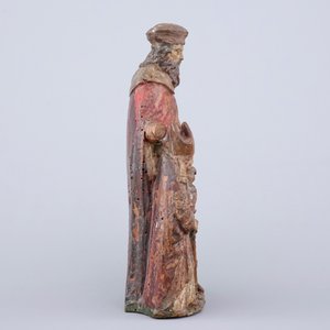 Een gestoken polychrome groep: Sint-Nikolaas met twee kindjes, 17/18e eeuw — foto 5