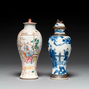 Een gevarieerde collectie Chinees blauw-wit en famille rose porselein, Qianlong en later — foto 4