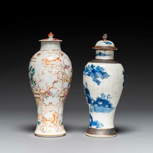 Een gevarieerde collectie Chinees blauw-wit en famille rose porselein, Qianlong en later — foto 7