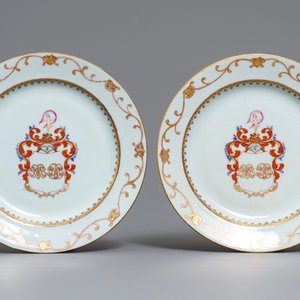 Een gevarieerde collectie Chinees blauwwit en famille rose export porselein, Kangxi/Qianlong — foto 2