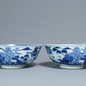 Een gevarieerde collectie Chinees blauwwit en famille verte porselein, 19e eeuw — foto 4