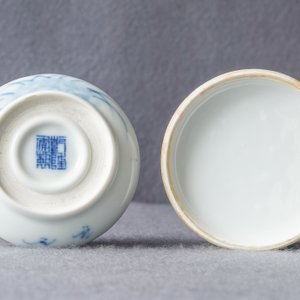 Een gevarieerde collectie Chinees qianjiang cai, blauw-wit en famille rose porselein, 19/20e eeuw — foto 27