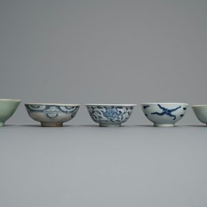 Een gevarieerde collectie vnl. blauw-wit Chinees porselein, Ming en later — foto 12