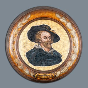 Een glasmozaïek naar het zelfportret van Rubens, gesigneerd G. vd Laan, ca. 1900 — foto 1