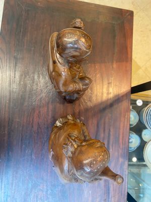 Een groep Chinese buxushouten sculpturen van 18 Luohan, 20e eeuw — foto 43