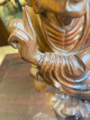 Een groep Chinese buxushouten sculpturen van 18 Luohan, 20e eeuw — foto 47