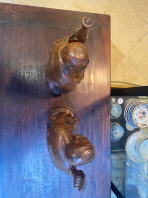 Een groep Chinese buxushouten sculpturen van 18 Luohan, 20e eeuw — foto 8