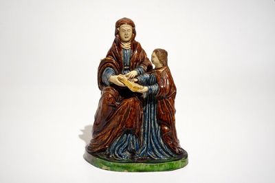 Een groep van een moeder met kind in Palissy-stijl, Frankrijk, 17e eeuw