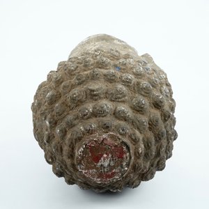 Een groot Boeddhahoofd in grijze steen, China of Tibet, mogelijk 16/17e eeuw — foto 6