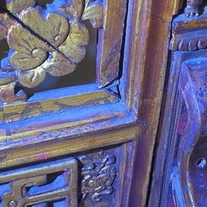 Een groot Chinees verguld houten scherm voor de Straits of Peranakan markt, 19e eeuw — foto 20