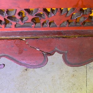 Een groot Chinees verguld houten scherm voor de Straits of Peranakan markt, 19e eeuw — foto 26