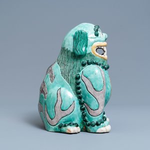 Een groot Chinese verte biscuit model van een luduan, wellicht Kangxi — foto 3