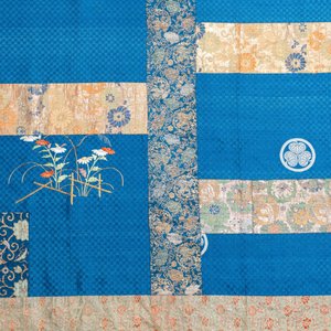 Een groot Japans zijden 'kesa' priestergewaad met wapen van de 'Aizu Matsudaira' clan, Edo, 18/19e eeuw — foto 4