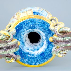 Een grote altaarvaas in Italiaanse majolica, 19e eeuw — foto 5