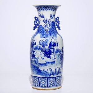 Een grote blauw-witte Chinese vaas met Liu Hai en de pad, 20e eeuw — foto 2