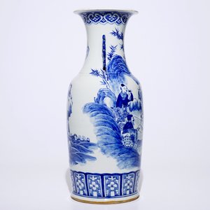 Een grote blauw-witte Chinese vaas met Liu Hai en de pad, 20e eeuw — foto 4