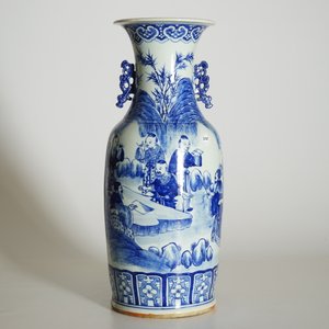 Een grote blauw-witte Chinese vaas met Liu Hai en de pad, 20e eeuw — foto 7
