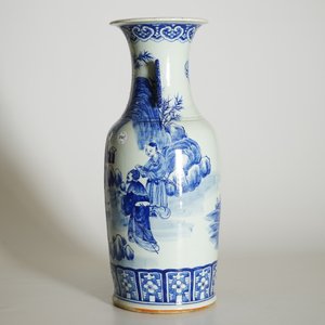 Een grote blauw-witte Chinese vaas met Liu Hai en de pad, 20e eeuw — foto 8