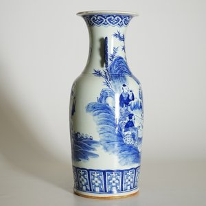Een grote blauw-witte Chinese vaas met Liu Hai en de pad, 20e eeuw — foto 10
