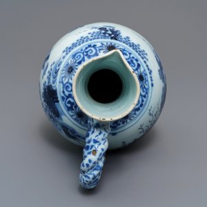 Een grote blauwwitte Delftse chinoiserie kan met gedraaid oor, eind 17e eeuw — foto 6