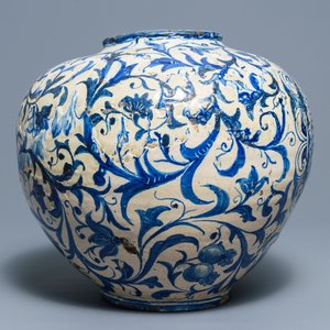 Een grote blauwwitte Italiaanse 'vaso a palla', Caltagirone, 18e eeuw — foto 4