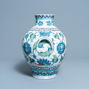 Een grote bolle vaas in Iznik-stijl, Cantagalli, Italië, 19e eeuw — foto 4