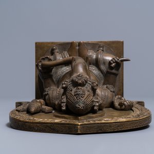 Een grote bronzen figuur van Ganesha, India, 19/20e eeuw — foto 6