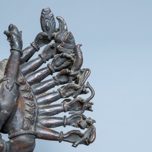 Een grote bronzen groep van Mahakala met Yab-Yum, Tibet, 19e eeuw — foto 10