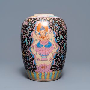 Een grote Chinese Bencharong gemberpot voor de Thaise markt, 19/20e eeuw — foto 2