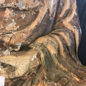 Een grote Chinese beschilderd houten figuur van een Boeddhistische monnik, Ming — foto 18