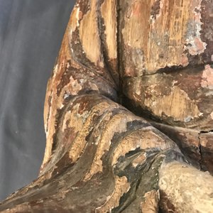 Een grote Chinese beschilderd houten figuur van een Boeddhistische monnik, Ming — foto 19