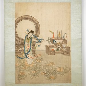 Een grote Chinese beschilderde scroll, 19/20e eeuw — foto 1