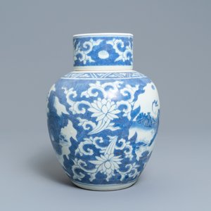 Een grote Chinese blauw-witte dekselpot met mythische dieren, Hatcher cargo scheepswrak, Transitie periode — foto 2