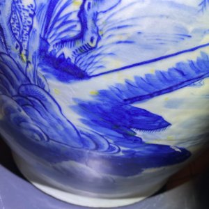 Een grote Chinese blauw-witte flesvormige vaas, 19e eeuw — foto 16