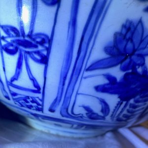 Een grote Chinese blauw-witte kom met eenden, Wanli — foto 21