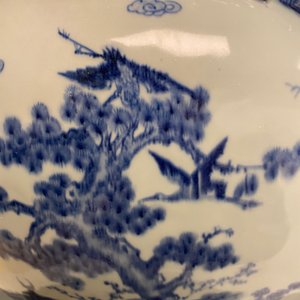 Een grote Chinese blauw-witte 'moonflask' vaas met herten, Qianlong merk en periode — foto 20