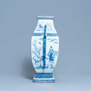 Een grote Chinese blauw-witte vaas met decor van 'Zeven wijzen in het bamboebos', Qianlong — foto 2