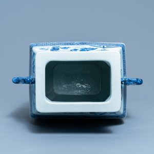 Een grote Chinese blauw-witte vaas met decor van 'Zeven wijzen in het bamboebos', Qianlong — foto 6
