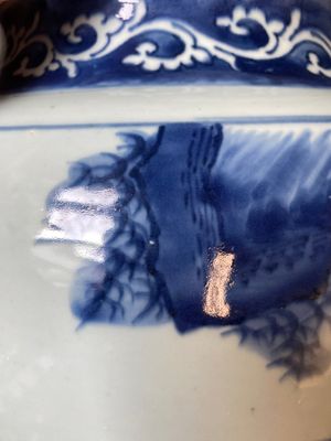Een grote Chinese blauw-witte vaas met onsterfelijken, Transitie periode — foto 10